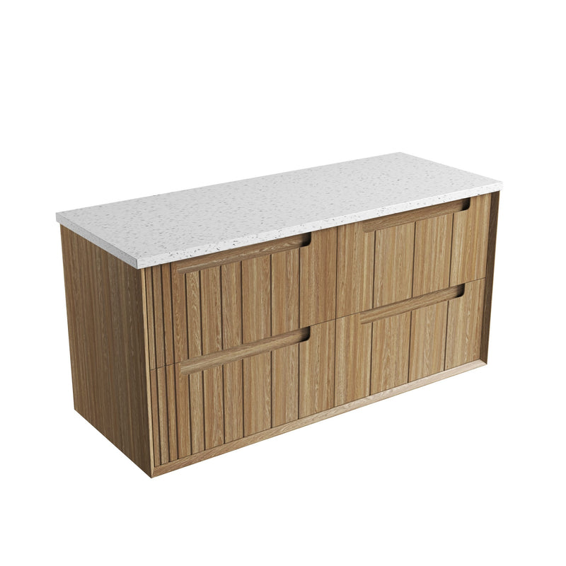 Aulic Voulari Framed Wall Hung Vanity - Harvest Oak
