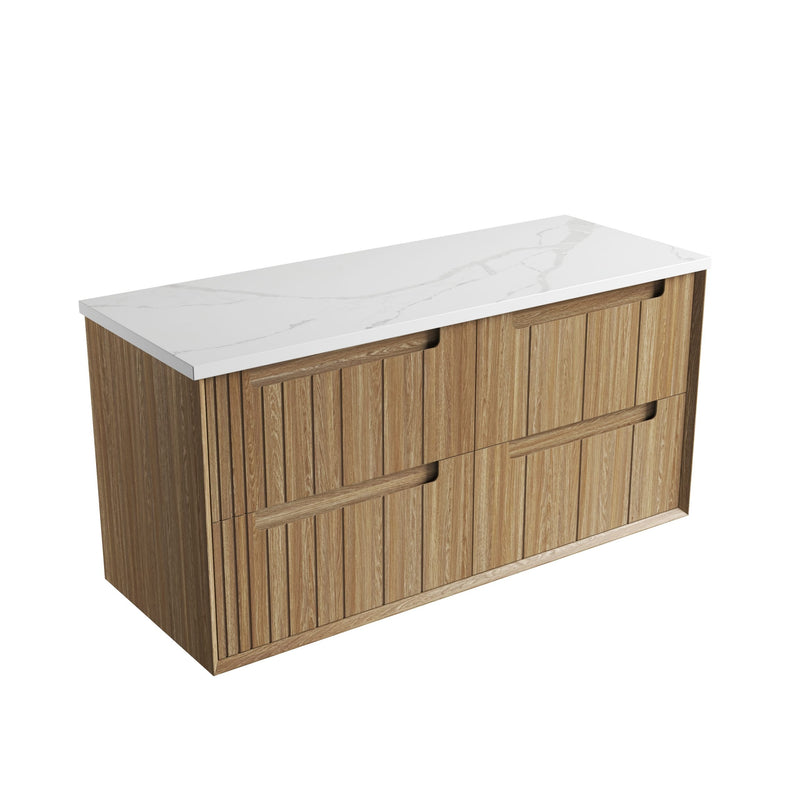 Aulic Voulari Framed Wall Hung Vanity - Harvest Oak