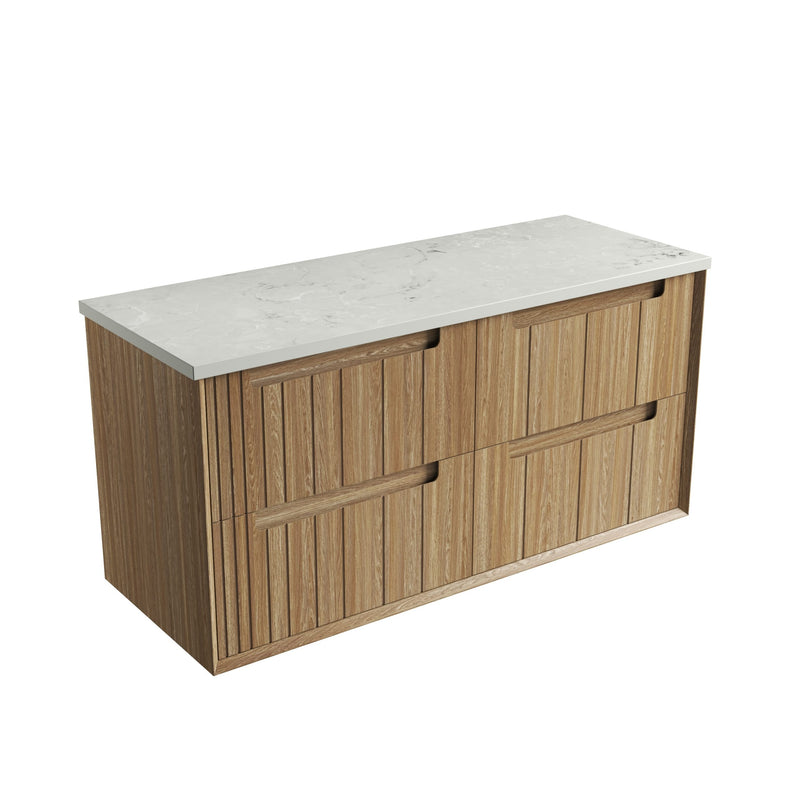 Aulic Voulari Framed Wall Hung Vanity - Harvest Oak
