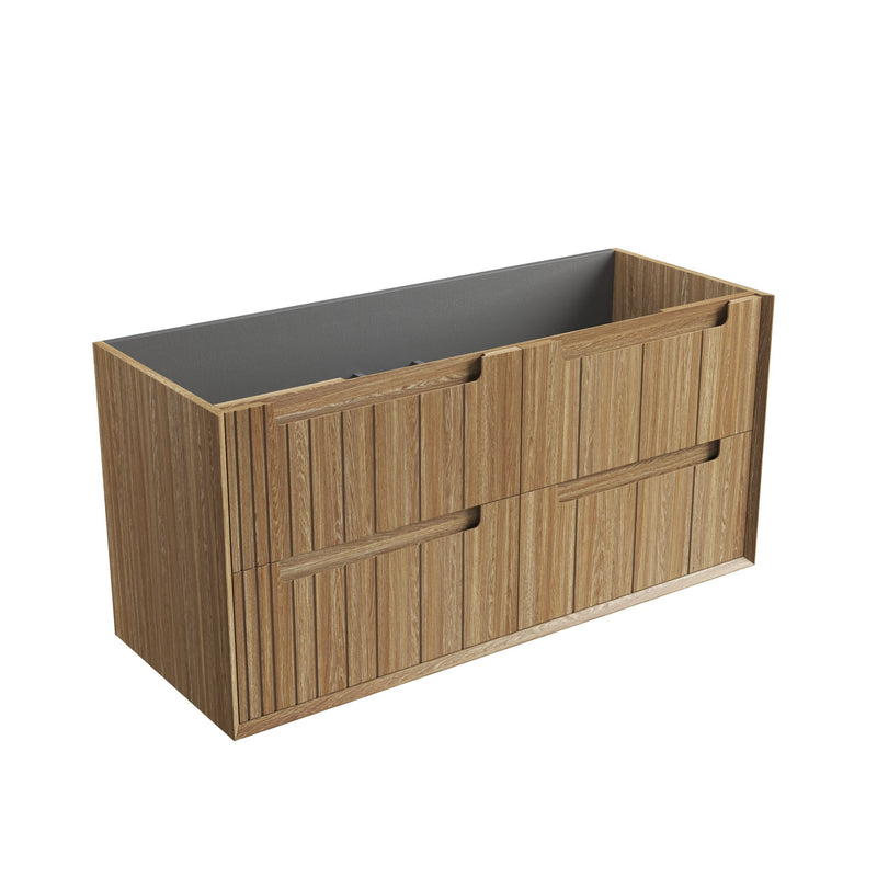 Aulic Voulari Framed Wall Hung Vanity - Harvest Oak