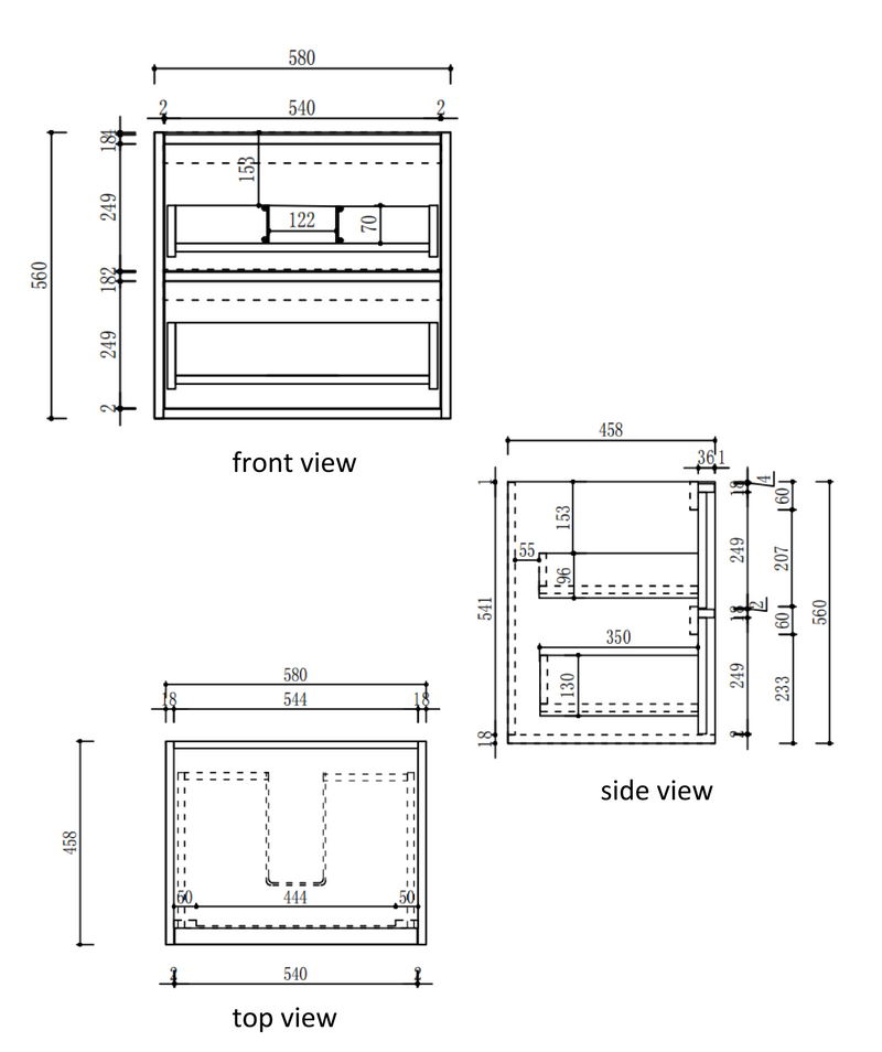 Aulic Venetta Fluted Framed Wall Hung Vanity