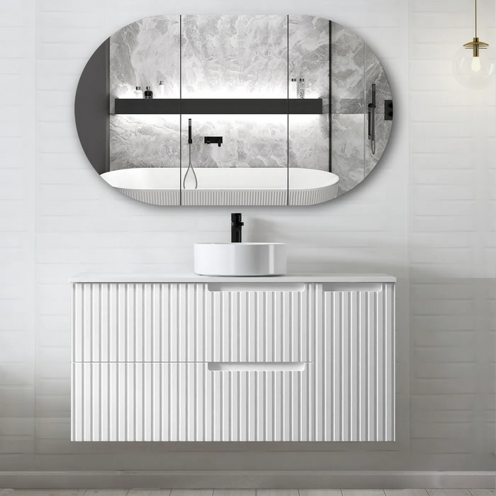 Otti Noosa Satin White Wall Hung Vanity