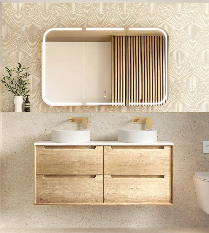 Otti Byron Natural Oak Wall Hung Vanity