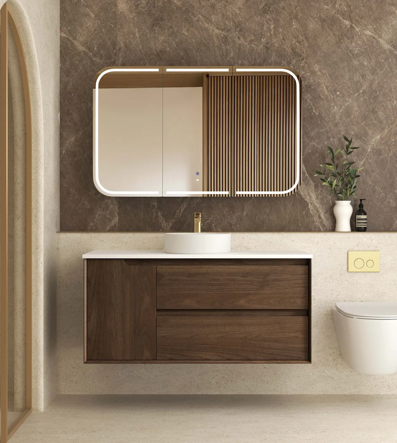 Otti Byron Sable Walnut Wall Hung Vanity