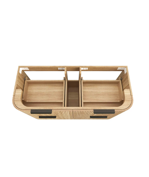Otti Havana Woodland Oak Fluted Wall Hung Curve Vanity