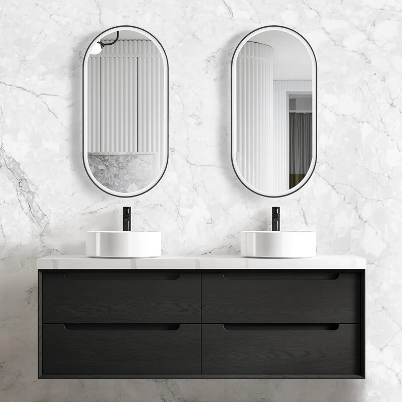 Otti Byron Black Oak Wall Hung Vanity