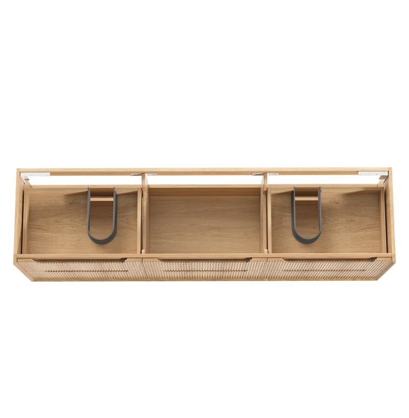 Otti Byron Fluted Woodland Oak Wall Hung Vanity
