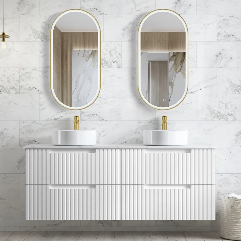 Otti Noosa Satin White Wall Hung Vanity