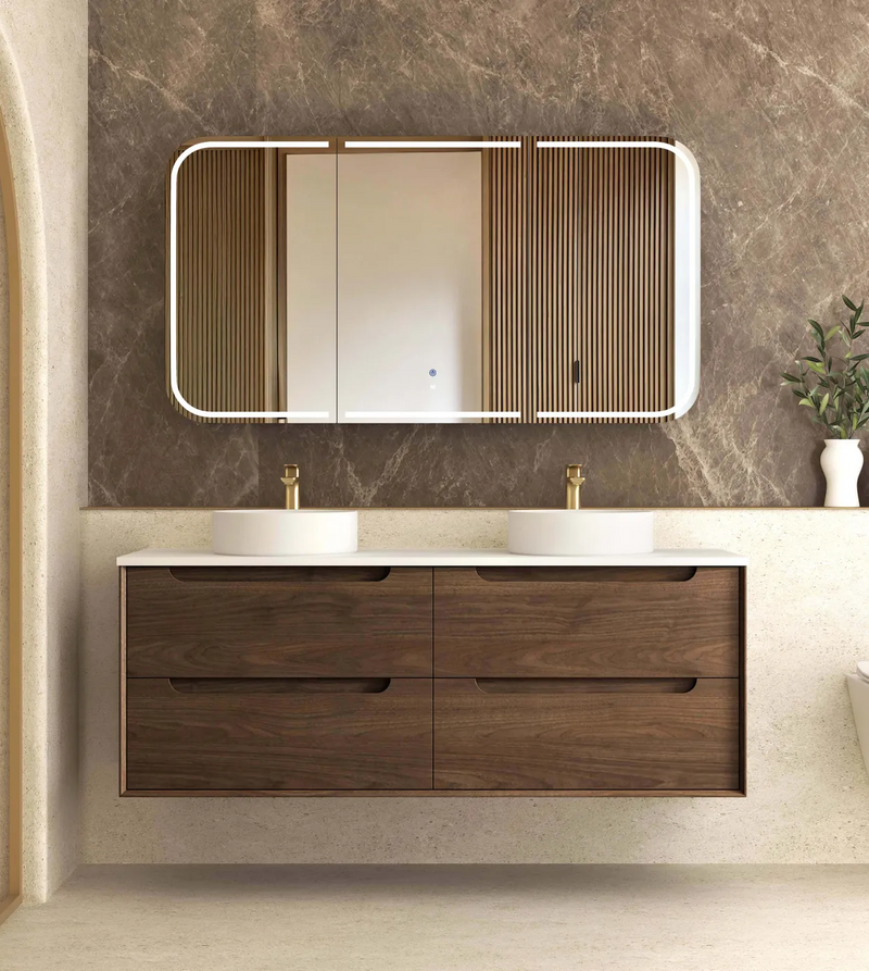 Otti Byron Sable Walnut Wall Hung Vanity