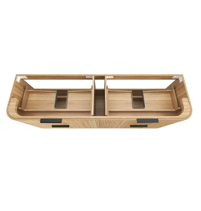 Otti Havana Woodland Oak Fluted Wall Hung Curve Vanity
