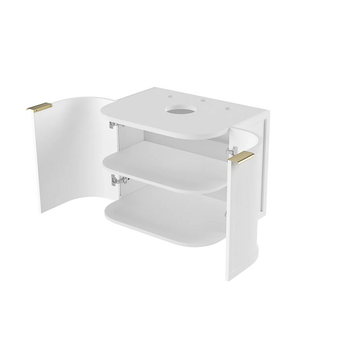 Otti Hampshire Satin White Wall Hung Curve Vanity