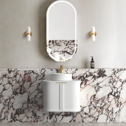 Otti Hampshire Satin White Wall Hung Curve Vanity