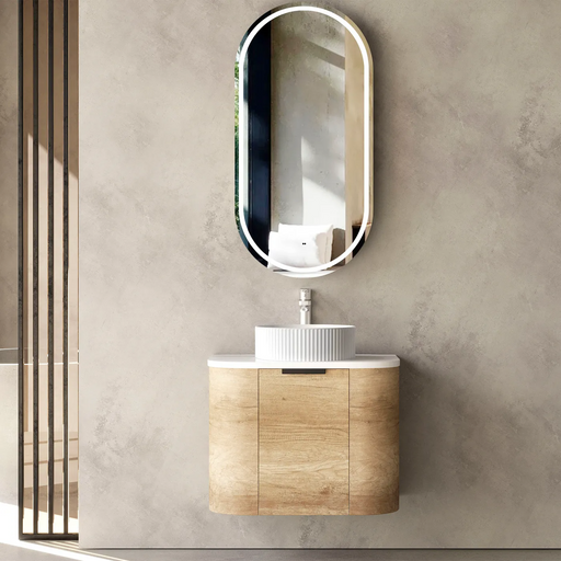Otti Bondi Natural Oak Wall Hung Curve Vanity