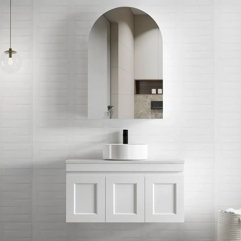 Otti Hampton Mark II Satin White Wall Hung Vanity