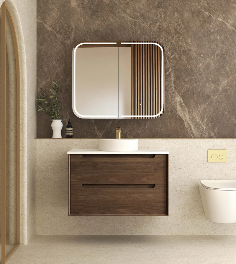 Otti Byron Sable Walnut Wall Hung Vanity