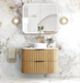 Otti Havana Woodland Oak Fluted Wall Hung Curve Vanity