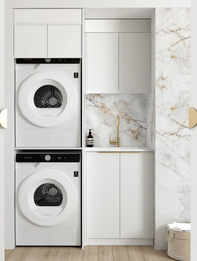 Otti Laundry Kit 1305 Bondi White with Stone Top