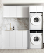 Otti Laundry Kit 1960A Noosa White Inc Benchtop & Laundry Sink