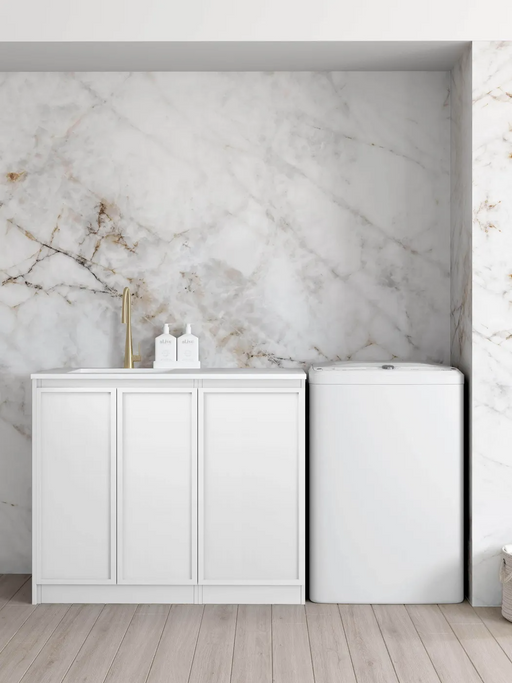 Otti Hampshire White Base Laundry Cabinet with 1060mm Stone Top
