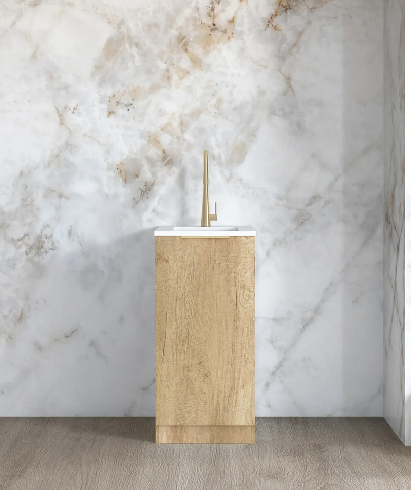 Otti Mini Laundry 430mm Byron/Bondi Oak with Stone Top