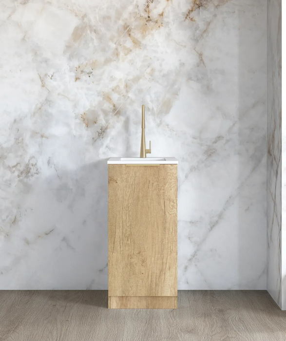 Otti Mini Laundry 430mm Byron/Bondi Oak with Stone Top