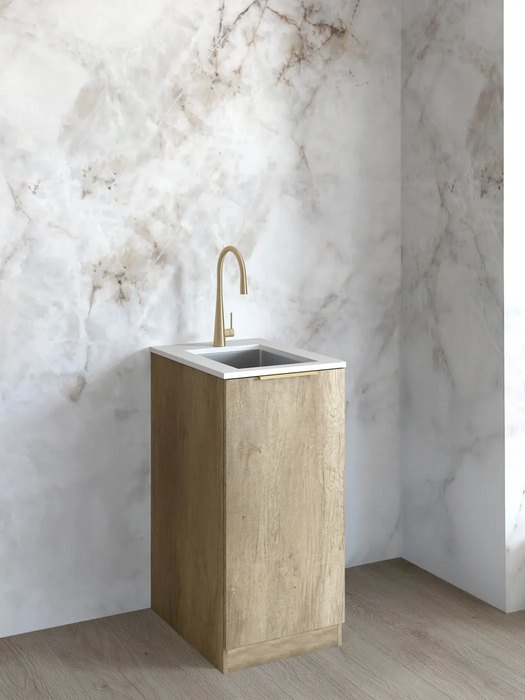Otti Mini Laundry 430mm Byron/Bondi Oak with Stone Top