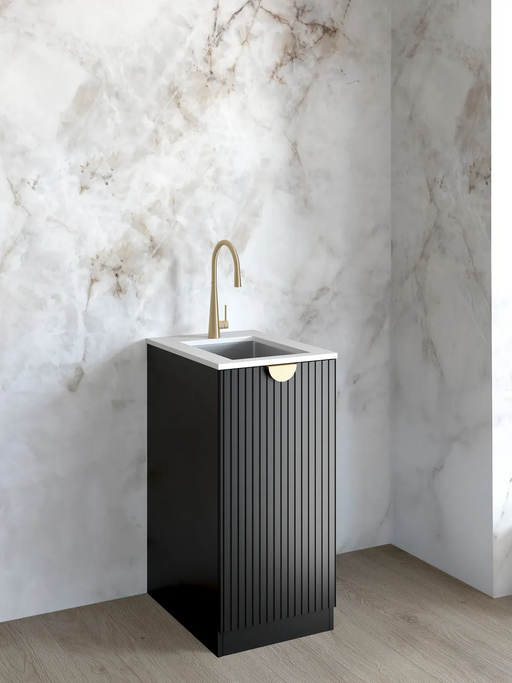 Otti Mini Laundry 430mm Marlo Black with Stone Top