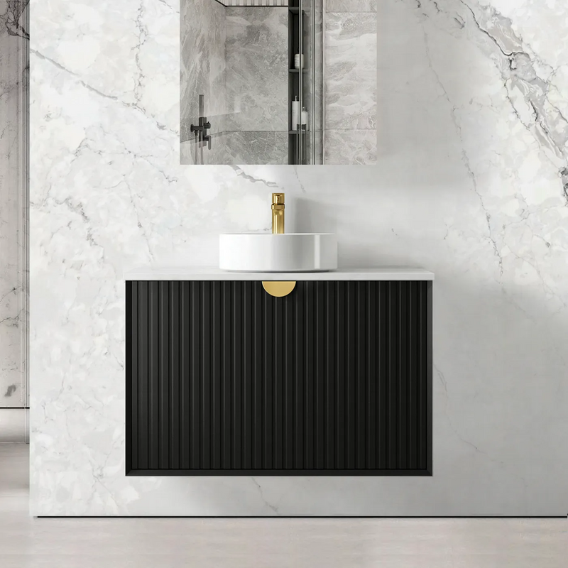 Otti Marlo Matte Black Wall Hung Vanity