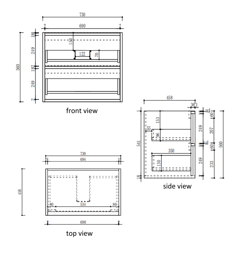Aulic Venetta Fluted Framed Wall Hung Vanity