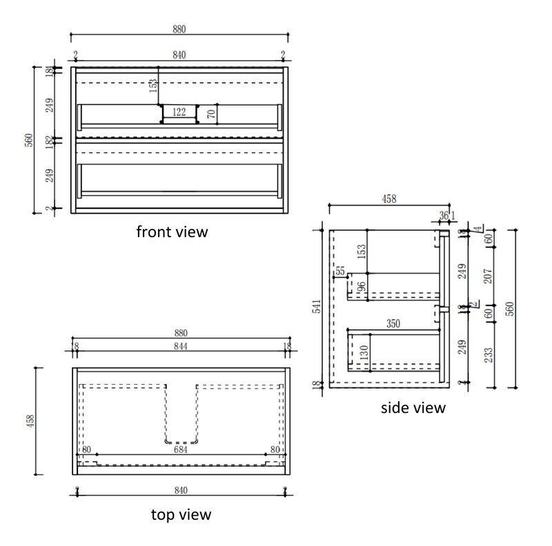 Aulic Venetta Fluted Framed Wall Hung Vanity