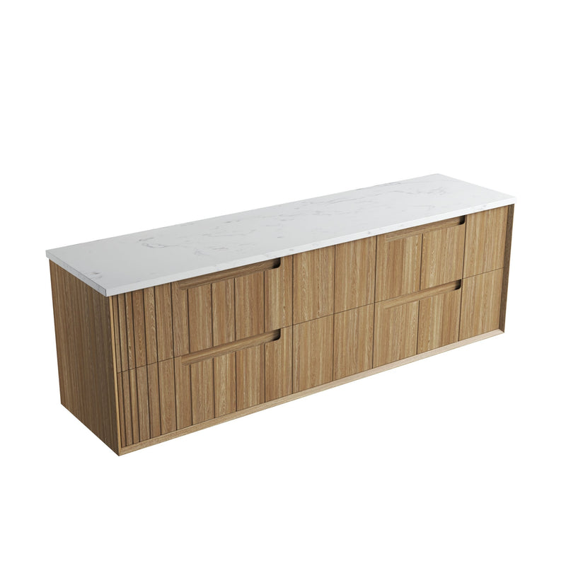 Aulic Voulari Framed Wall Hung Vanity - Harvest Oak