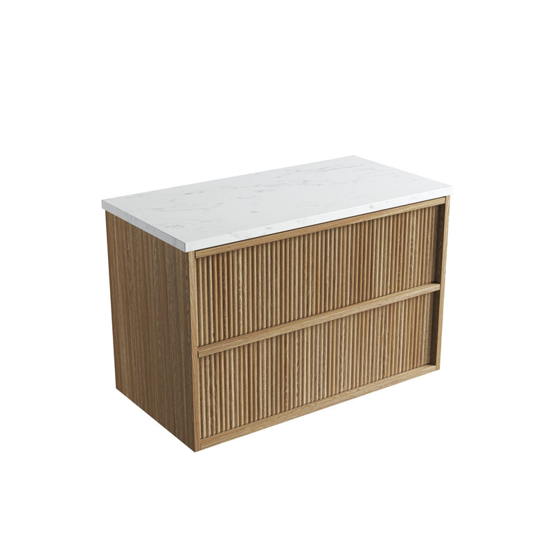 Aulic Venetta Fluted Framed Wall Hung Vanity