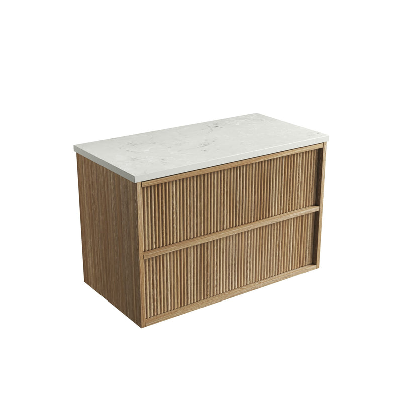 Aulic Venetta Fluted Framed Wall Hung Vanity
