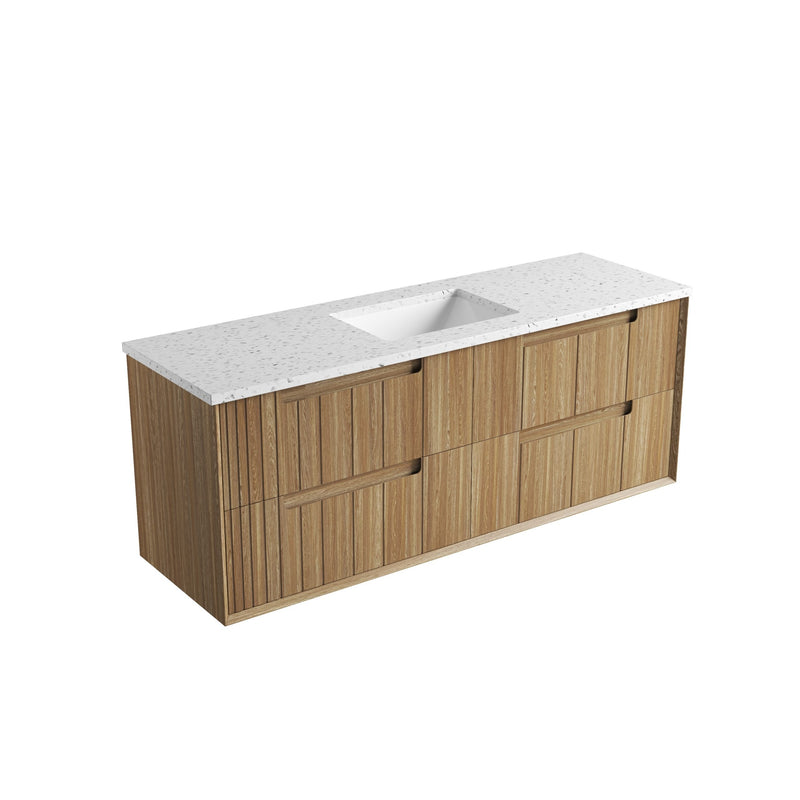 Aulic Voulari Framed Wall Hung Vanity - Harvest Oak