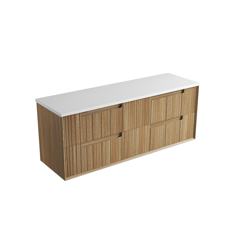 Aulic Voulari Framed Wall Hung Vanity - Harvest Oak