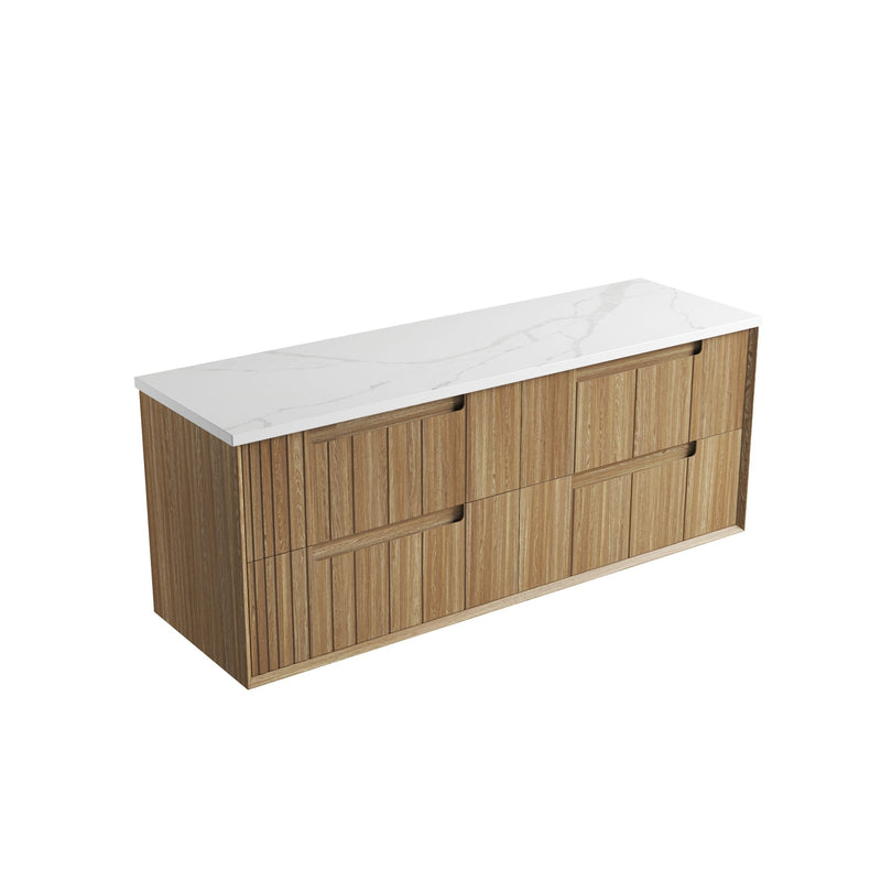 Aulic Voulari Framed Wall Hung Vanity - Harvest Oak