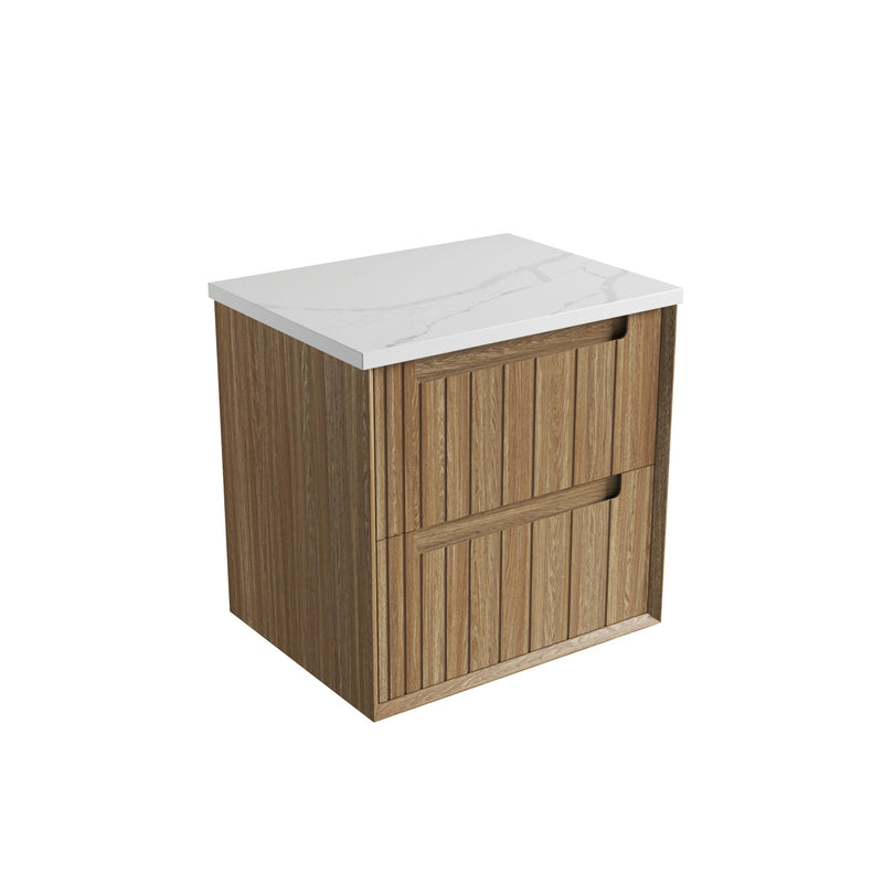 Aulic Voulari Framed Wall Hung Vanity - Harvest Oak