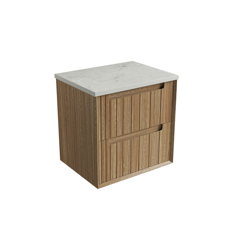 Aulic Voulari Framed Wall Hung Vanity - Harvest Oak