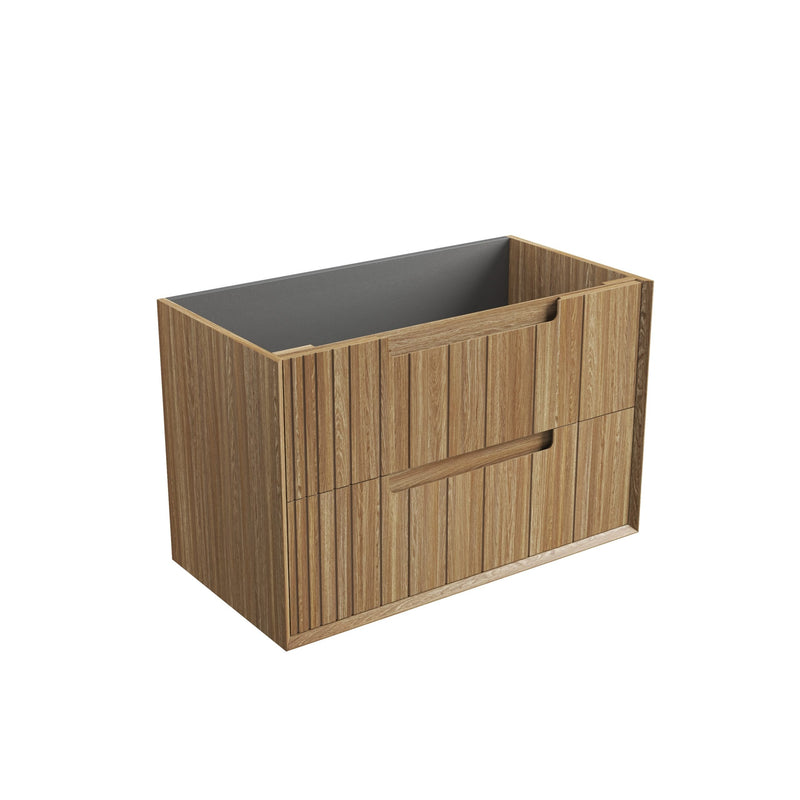 Aulic Voulari Framed Wall Hung Vanity - Harvest Oak