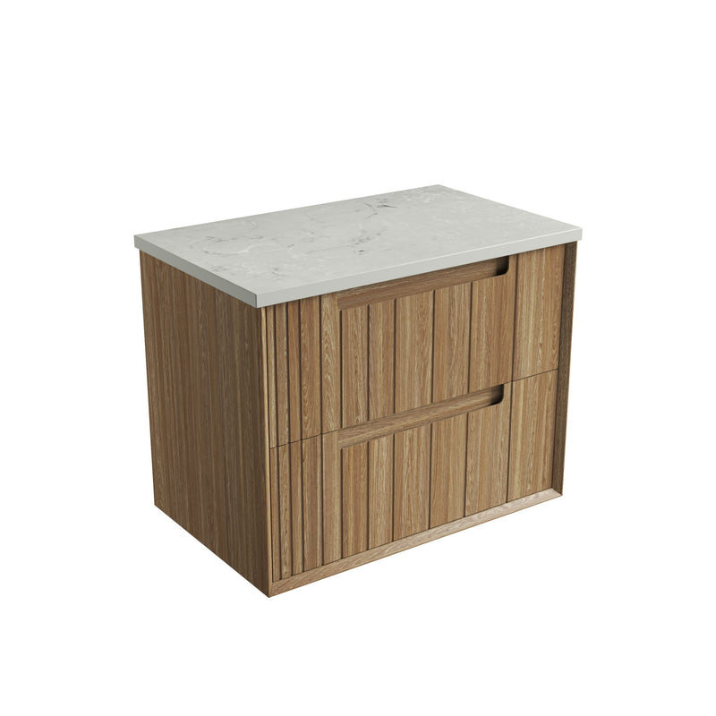 Aulic Voulari Framed Wall Hung Vanity - Harvest Oak