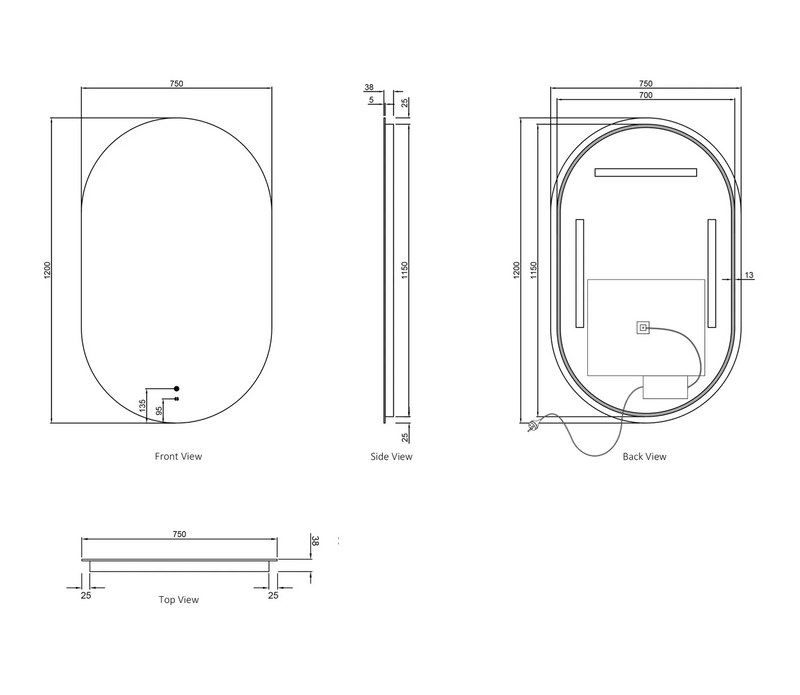 Otti LED Noosa Mirrors