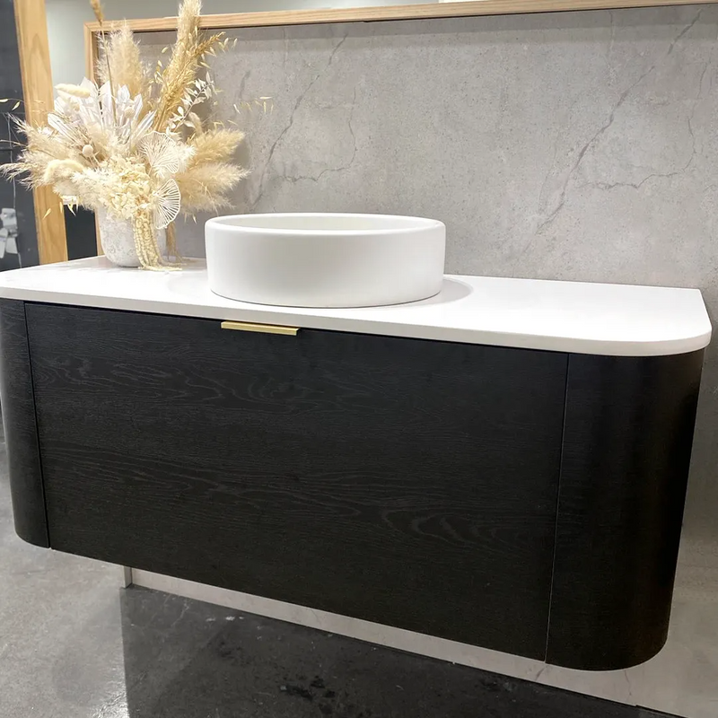 Otti Bondi Black Oak Wall Hung Curve Vanity