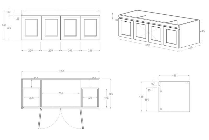 Otti Hampton Mark II Satin White Wall Hung Vanity