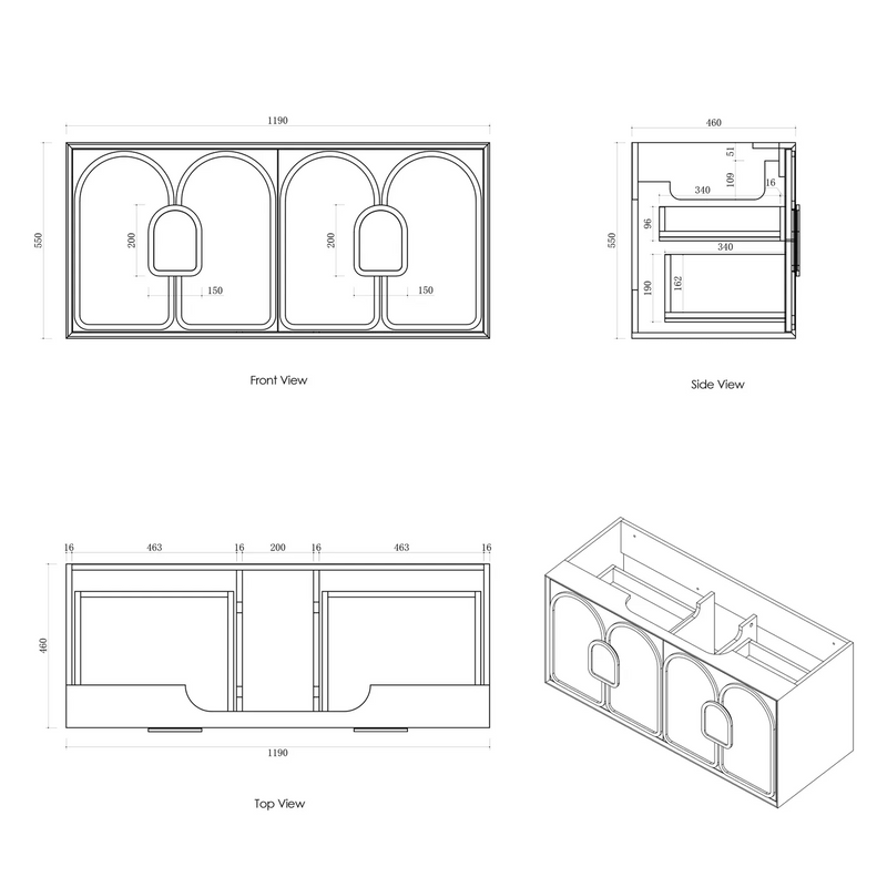 Otti Laguna Mk II Matte White Wall Hung Vanity