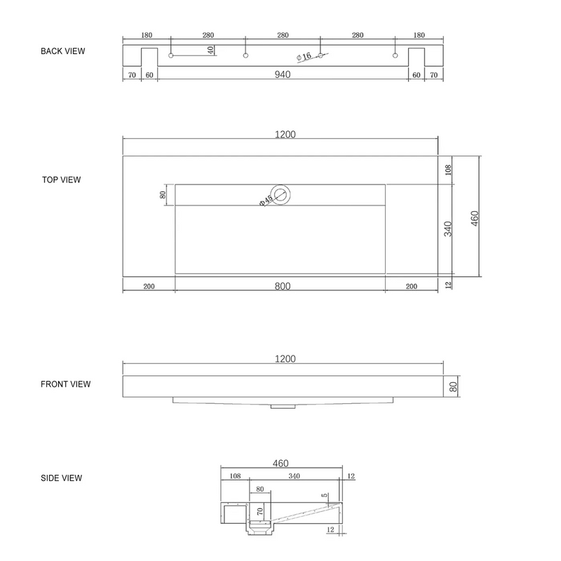 Otti Moonlight Solid Surface Top