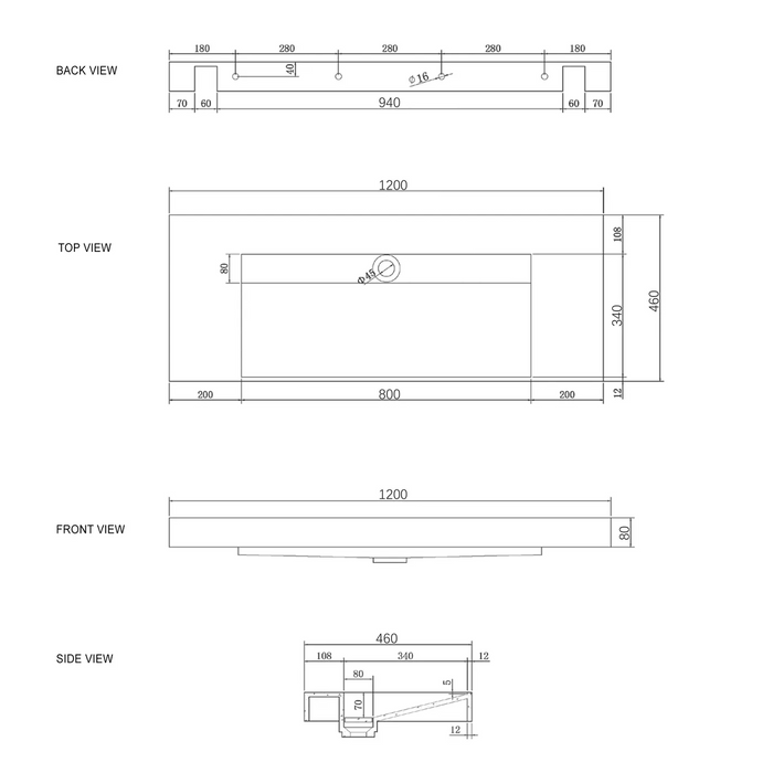 Otti Moonlight Solid Surface Top