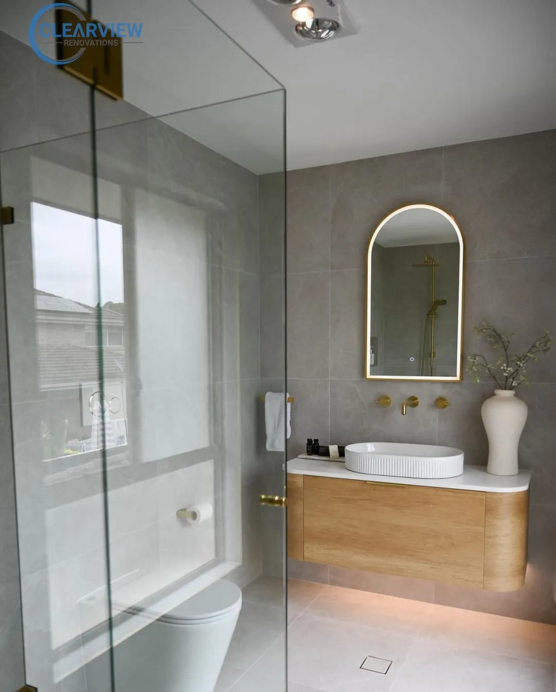 Otti Bondi Natural Oak Wall Hung Curve Vanity