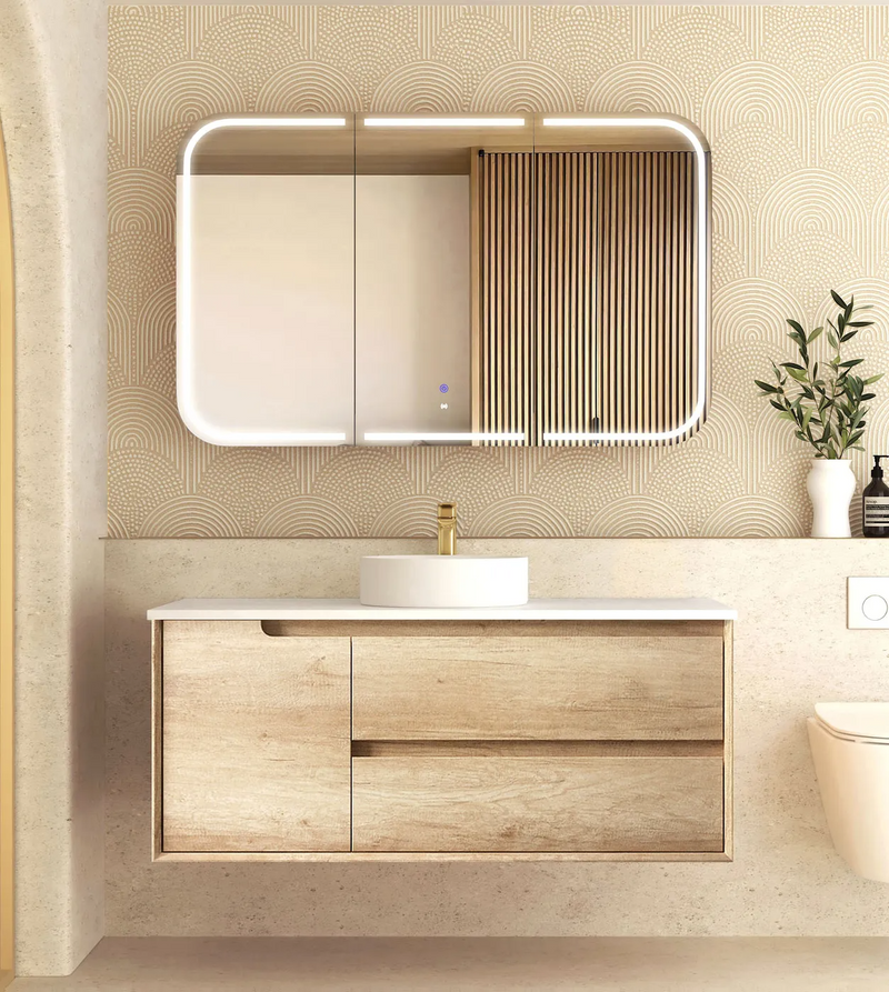 Otti Byron Natural Oak Wall Hung Vanity