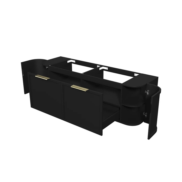 Otti Hampshire Satin Black Wall Hung Curve Vanity