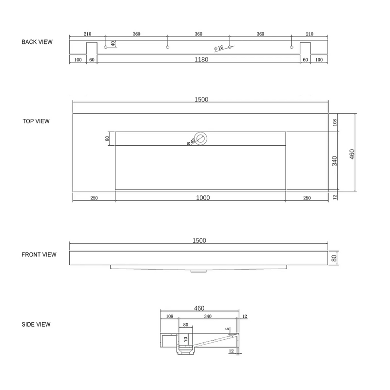 Otti Moonlight Solid Surface Top